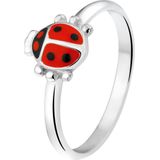 Lucardi Meisjes Kinder ring met plating - Dier - Cadeau - Echt Zilver - Zilverkleurig