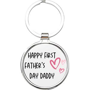 Akyol - happy fathers day daddy Sleutelhanger - Vader - de leukste vader - vader sleutelhanger - papa sleutelhanger - sleutelhanger papa - familie sleutelhanger - vaderdag cadeautje - papa cadeau - dad - stiefvader - schoonvader - 4 x 7,5 CM