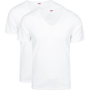 Levi's T-Shirt V-Hals Wit 2-Pack - Maat XXL - Heren - Basic T-shirts