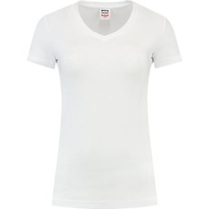 Tricorp Dames T-shirt V-hals 190 grams - Casual - 101008 - Wit - maat L