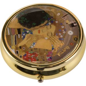 Goebel - Gustav Klimt | Pillendoosje De Kus | Metaal - 5cm - 3 vakjes
