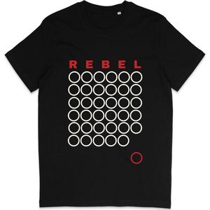 Heren en Dames T Shirt - Grafisch Ontwerp Rebel - Zwart - S