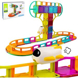 FlexToys® Magnetic Tiles Space Shuttle - 3D magnetisch speelgoed bouwblokken - STEM Speelgoed Jongens en Meisjes 3 Jaar Plus
