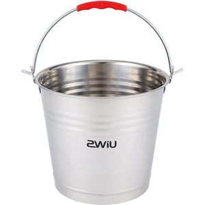 Roestvrij stalen emmer - huisdieren wateremmer - metalen emmer - handvat - grote inhoud - melkkan - drank ijsemmer - drankkoeler - wijnemmer - thuis garage werkplaats - 28 cm