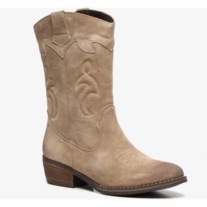 Harper suède dames cowboy western laarzen beige - Maat 39