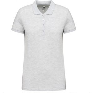 Polo Dames S Kariban Kraag met knopen Korte mouw Ash Heather 98% Katoen, 2% Viscose