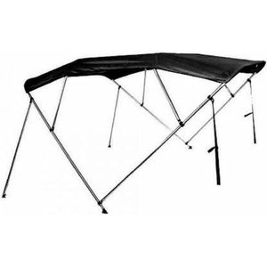 4 Boogs Biminitop Zonnetent PREMIUM H137 cm ZWART Breedte 155-169 cm