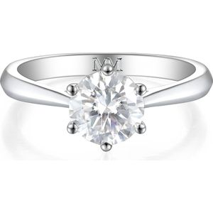Ella - 18k Witgouden Solitair Moissanite Verlovingsring - 1.5 karaat