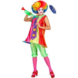 Widmann - Clown & Nar Kostuum - Hoepelrok Clown Circus Van De Lach - Vrouw - Multicolor - Medium - Carnavalskleding - Verkleedkleding