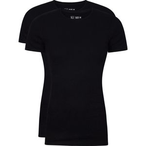 RJ Bodywear Everyday - Groningen - 2-pack - T-shirt O-hals - zwart rib -  Maat L