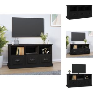 vidaXL TV-kast - Trendy - TV-meubel - 100 x 35 x 50 cm - Zwart hout - Kast