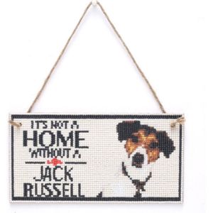 Diamond Painting Welkomstbordje 02 25cm (Jack Russel)