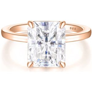 Radiana - 18k Roségouden Radiant Solitaire Moissanite Ring - 0.7 karaat