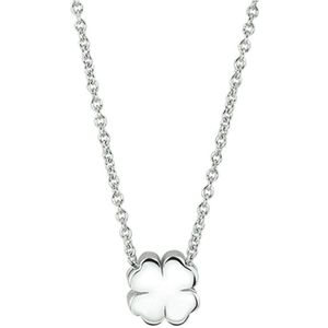 The Kids Jewelry Collection Ketting Klaver 1,3 mm 36 + 4 cm - Zilver Gerhodineerd