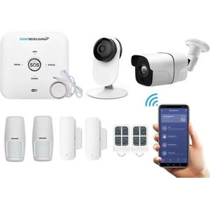GSM WiFi Alarmsysteem Draadloos - Pro Pakket - Volledige Huis- en Winkelbeveiliging met App en WiFi verbinding