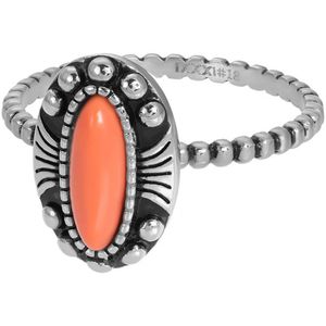 iXXXi invulring Indian White, Coral of Turquoise R05908 Zilver (2MM)