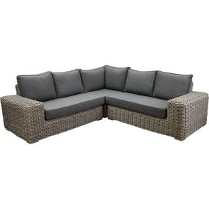 Queen hoek loungeset 3 delig grijs wicker