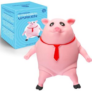 JRpassion - Stress - Varken - 15cm - Toy - Fidget - Knijp - Stressbal - Speelgoed - TikTok - Antistress - Kneed - Pig - Gooien - Slaan - Grappig - Roze - 3+ - Squishy - Squeeze - Kantoor - Uitrekken - Decoratie -