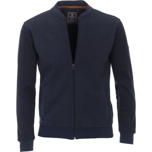 Redmond heren sweatvest katoenmengsel - opstaande kraag - blauw (middeldik) - Maat: L