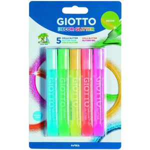 Giotto 5 tubes glitterlijm 10,5ml - Neon