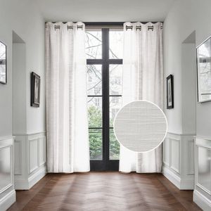 HOOMstyle Gordijnen - Inbetween - Set van 2 - Lichtdoorlatend - Met Ringen - 140x270cm (2x) - Off White