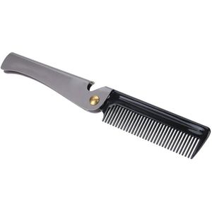 Stainless Steel Folding Beard Comb for Men - Hair Styling Tool for Grooming, Detangling and Styling (02#)