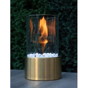 Muntel® Bio Ethanol Sfeerhaard | Tafelhaard | Binnen & Buiten | Rond | Goud | ⌀ 15 CM