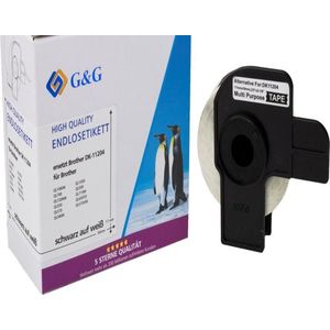 G&G-labels compatibel met Brother DK-11204 (17 mm x 54 mm) zwart op wit