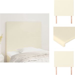 vidaXL Hoofdbord - Hoofdeind Bed - 90x5cm - Crème Kunstleer - Bedonderdeel