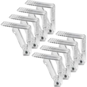 8x stuks tafelkleed klemmen transparant - Tafelkleedklemmen