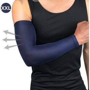 Livano Polswarmers - Armwarmers Dames - Duimopening - Wol - Armstukken - Winter - Marine Blauw - Maat XXL