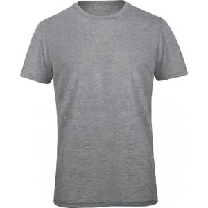 T-shirt Heren 3XL B&C Ronde hals Korte mouw Heather Light Grey 50% Polyester, 25% Katoen, 25% Viscose