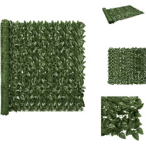 vidaXL Scherm Balkon - 300 x 150 cm - groene bladeren - polyethyleen en stof - Parasol