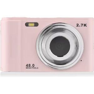 Digitale camera roze - 2.7K video vlog camera - 48MP - 8x zoom - LCD scherm - Anti-shake - M2 - Roze