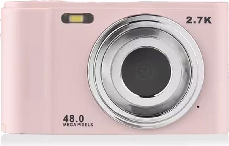Digitale camera roze - 2.7K video vlog camera - 48MP - 8x zoom - LCD scherm - Anti-shake - M2 - Roze