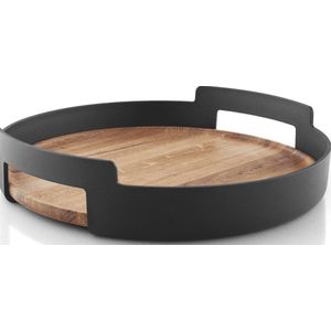 Eva Solo - Nordic Kitchen - Dienblad - 35 cm - Rond - Met 2 Handgrepen - Zwart / Hout