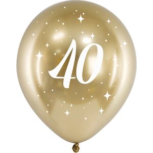 Partydeco - Glossy ballonnen gold 40 jaar (6 stuks)