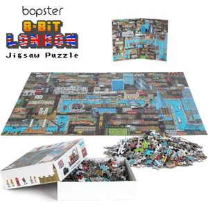Bopster - Londen puzzel - 500 stukjes - 51x36cm - geweldig 8-bit design - ontdek alle bekende gebouwen