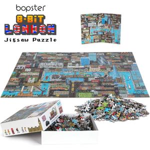 Londen puzzel - 500 stukjes - 51x36cm - geweldig 8-bit design - ontdek alle bekende gebouwen