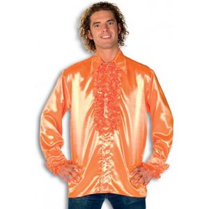 Rouche overhemd voor heren oranje 48 (s)