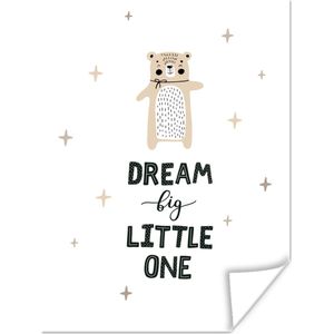 Poster Quotes - Dream big little one - Kinderen - Spreuken - Kids - Baby - Jongens - Meiden - 120x160 cm XXL - Poster Babykamer