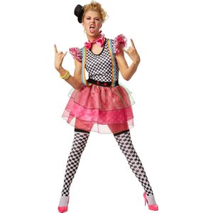 dressforfun - Vrouwenkostuum neon clown S - verkleedkleding kostuum halloween verkleden feestkleding carnavalskleding carnaval feestkledij partykleding - 301677