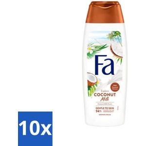 Fa - Douchegel - Coconut Milk - Hydraterend & Kalmerend - Verzachtend - 250 ml - Bulkverpakking - 10 stuks