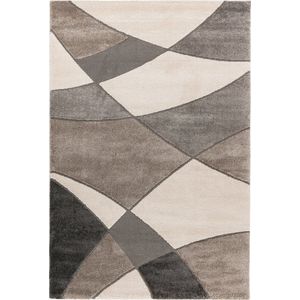Flycarpets Livia Designer- Taupe Vloerkleed - Laagpolig Tapijt - Woonkamer - 120x170 cm