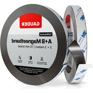 Magneetband Zelfklevend Type A + B - Magnetische Tape voor Vliegenhorren & Gordijnen - 3m + 3m