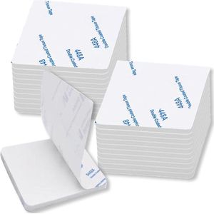 200 Stuks Zelfklevende Pads, Schuimrubberen Kleefpads Dubbelzijdig, Dubbelzijdige Wit Schuimrubberen Vierkant Sticky Pad Sterke Zelfklevende Schuimpads Voor Muren Vloer Kunststoffen Glazen
