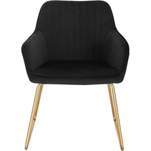 Rootz Velvet Eetkamerstoel - Elegante stoel - Comfortabele zit - Schuim met hoge dichtheid - Stevig metalen frame - Antislipbeschermers - 45 cm x 44 cm x 78,5 cm