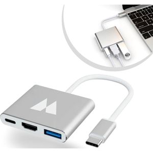 Allsa Usb C Naar Hdmi Adapter - 4K 30Hz - Usb A en Usb c opladen - 3 in 1 Hub - Type C naar Hdmi, Usb 3.0 & type-c Fast Charging - Geschikt voor o.a. Apple Macbook - IMAC - Dell - Surface - Samsung