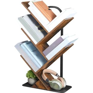 IN.HOMEXL - Pabay- Boekenkast - Boekenrek - Industrieel - Hout/metaal - Bruin/Zwart - 66.5 x 33.5 x 22.5 cm