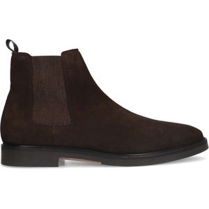 Manfield Suède Chelsea Boots Donkerbruin